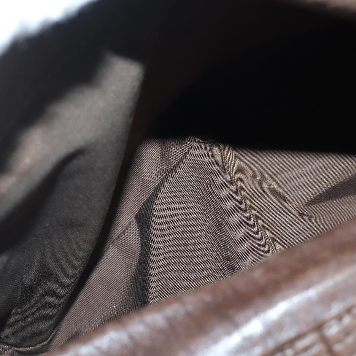 Christian Dior Hand Bag Leather Brown Auth 102865