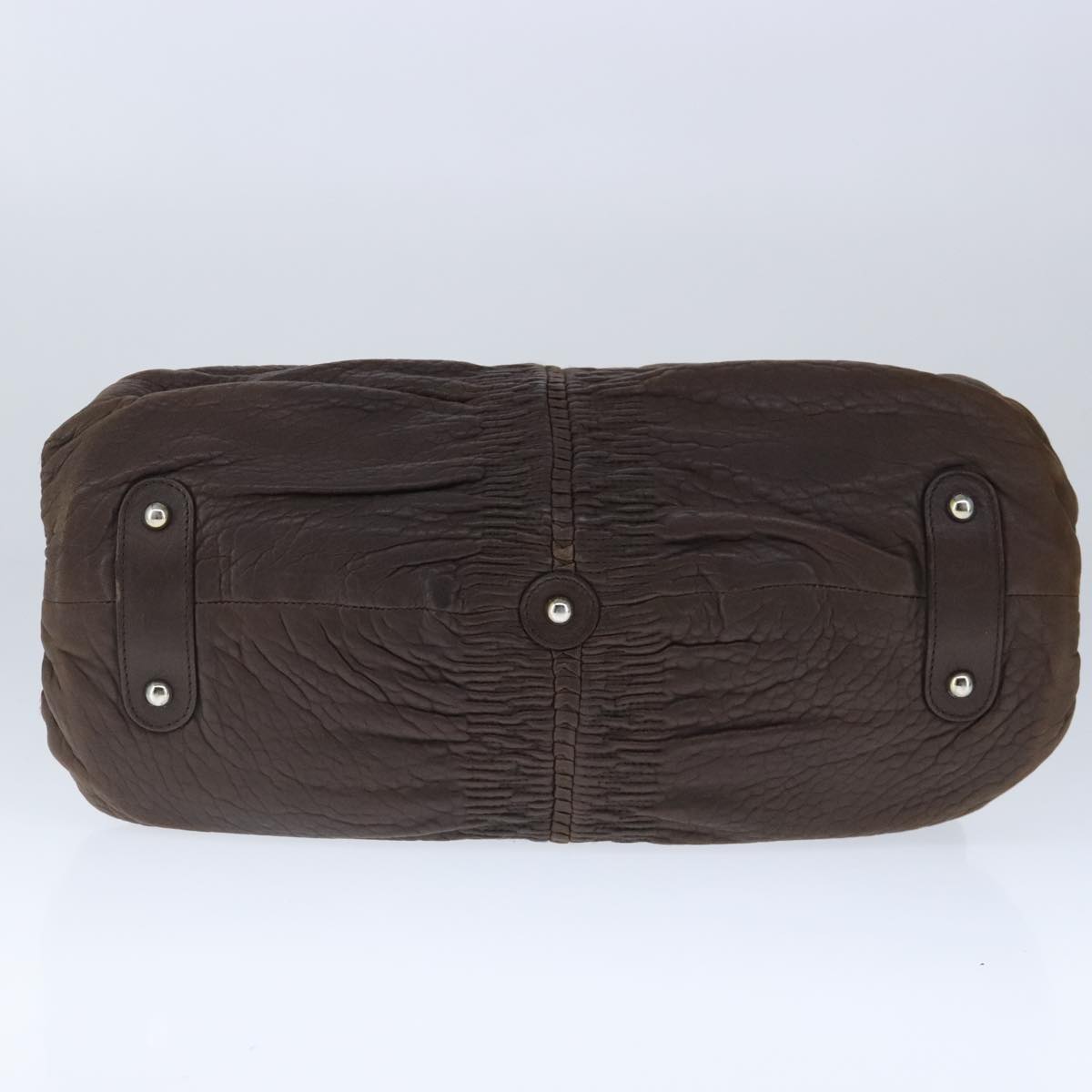 Christian Dior Hand Bag Leather Brown Auth 102865