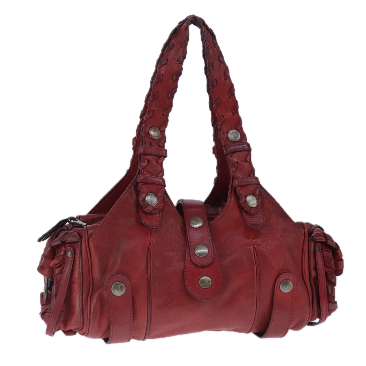 Chloe Silverado Shoulder Bag Leather Red Auth 102883