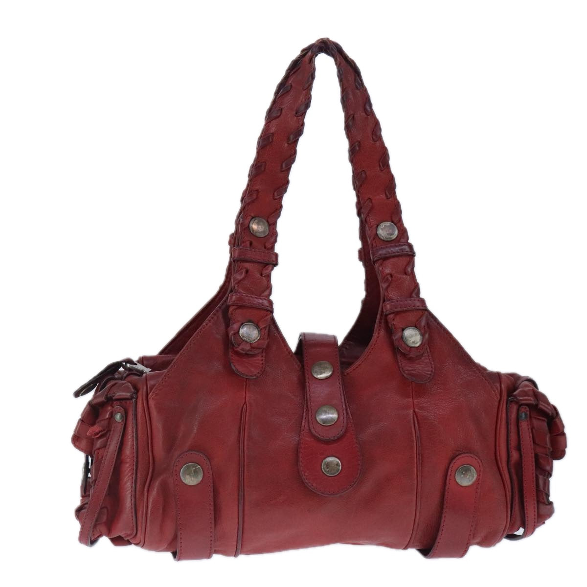 Chloe Silverado Shoulder Bag Leather Red Auth 102883