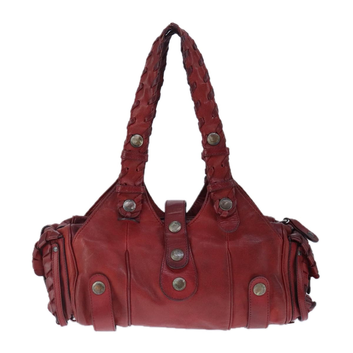 Chloe Silverado Shoulder Bag Leather Red Auth 102883