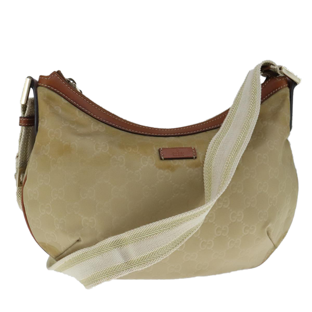 GUCCI GG Canvas Shoulder Bag Beige 131092 Auth 102892