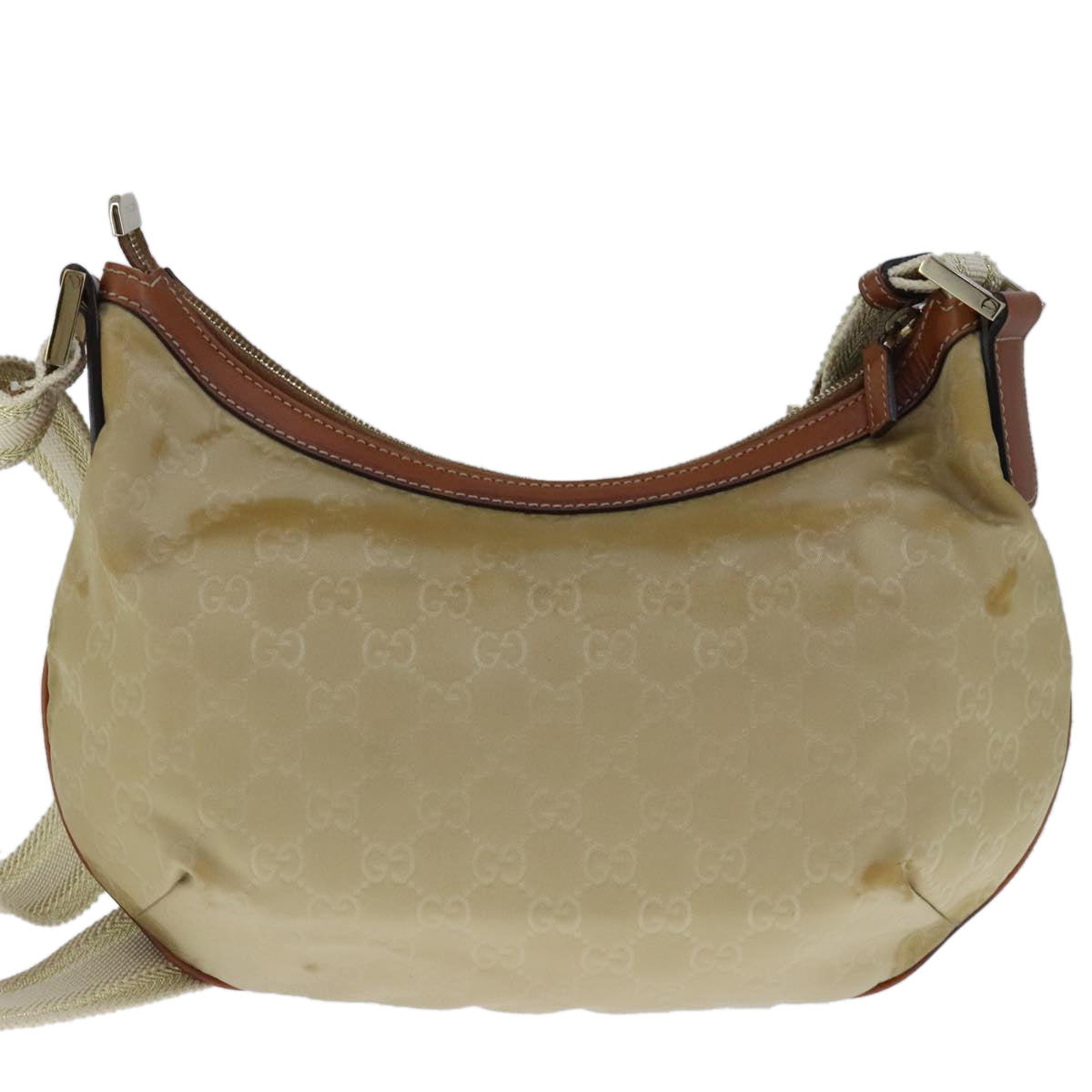 GUCCI GG Canvas Shoulder Bag Beige 131092 Auth 102892