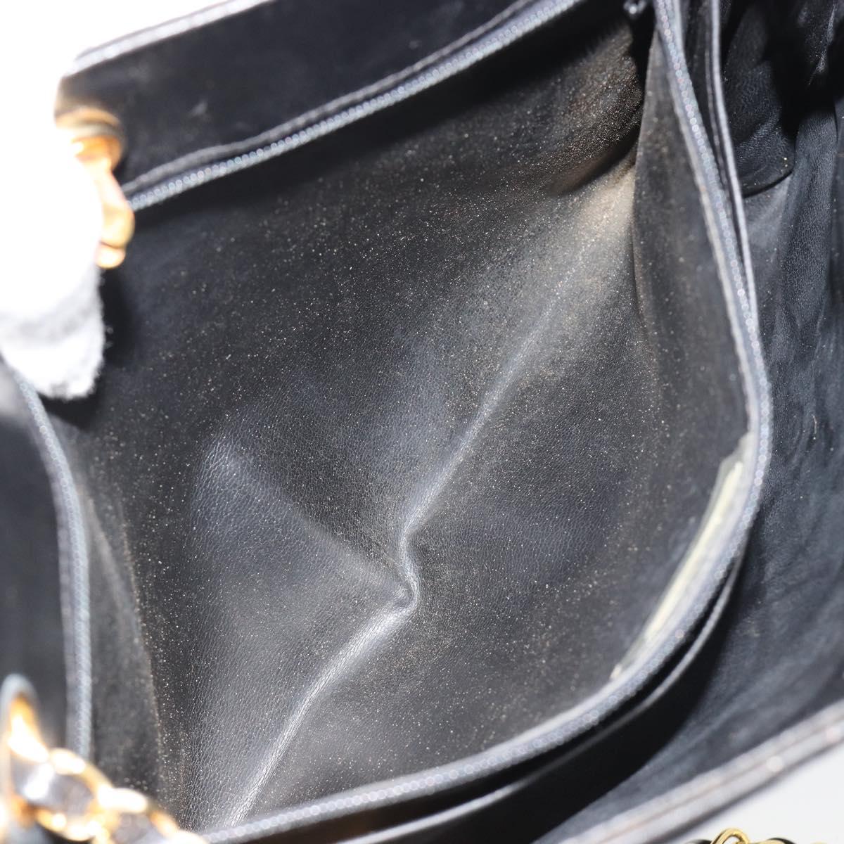 CHANEL Matelasse Chain Tote Bag Leather Black Gold CC Auth 102918