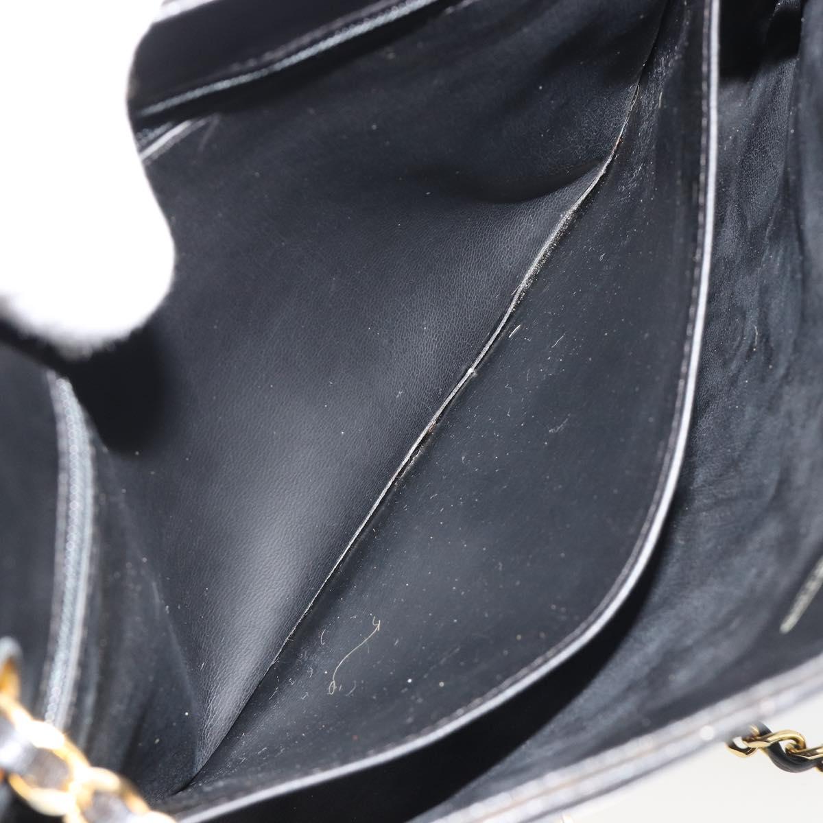 CHANEL Matelasse Chain Tote Bag Leather Black Gold CC Auth 102918