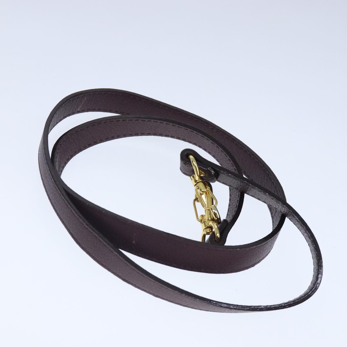SAINT LAURENT Hand Bag Leather 2way Purple Gold Auth 102929