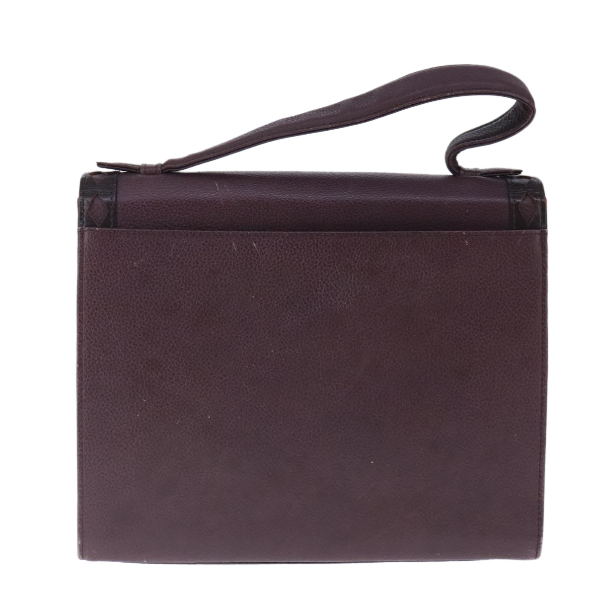 SAINT LAURENT Hand Bag Leather 2way Purple Gold Auth 102929