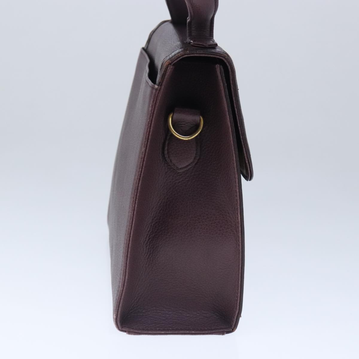 SAINT LAURENT Hand Bag Leather 2way Purple Gold Auth 102929