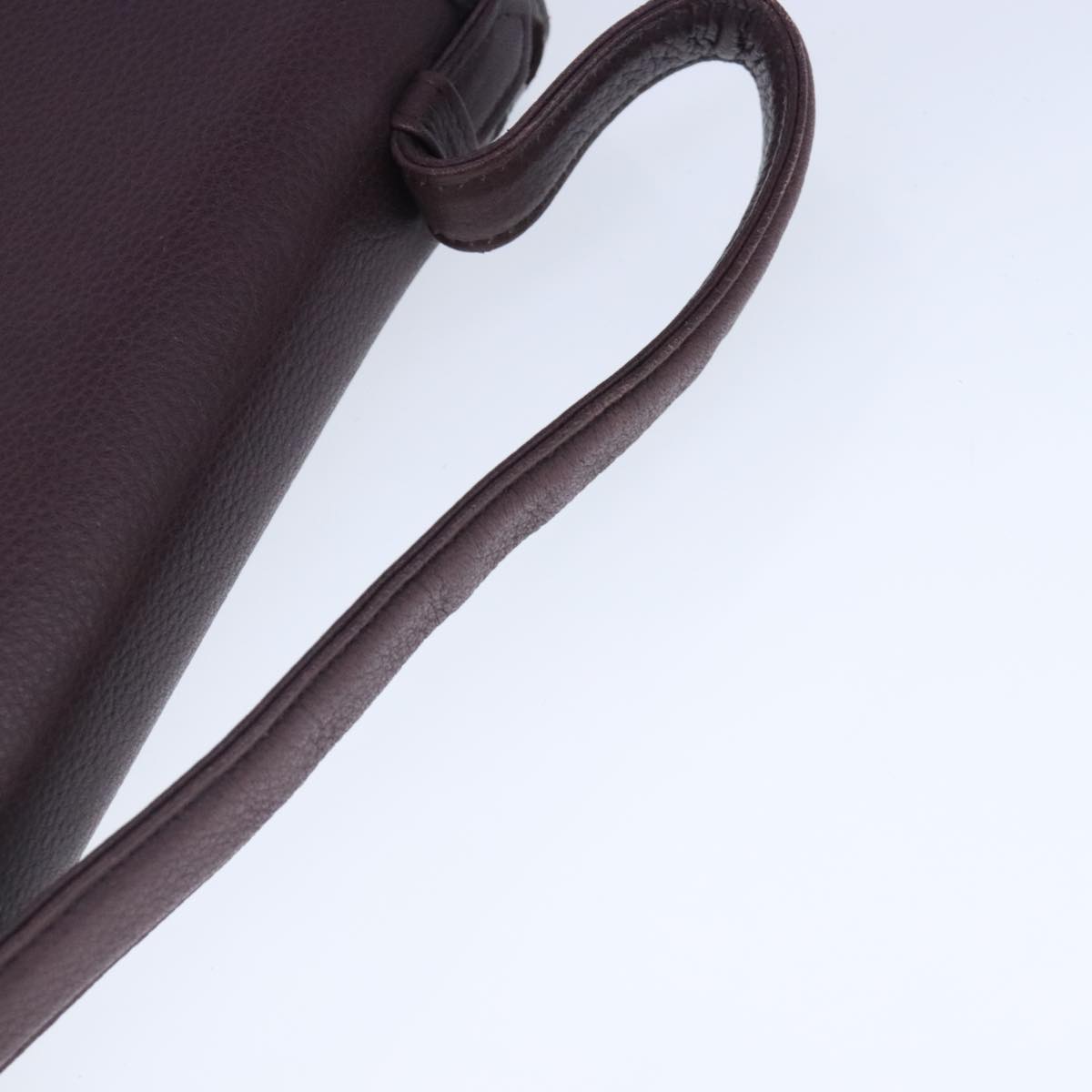 SAINT LAURENT Hand Bag Leather 2way Purple Gold Auth 102929