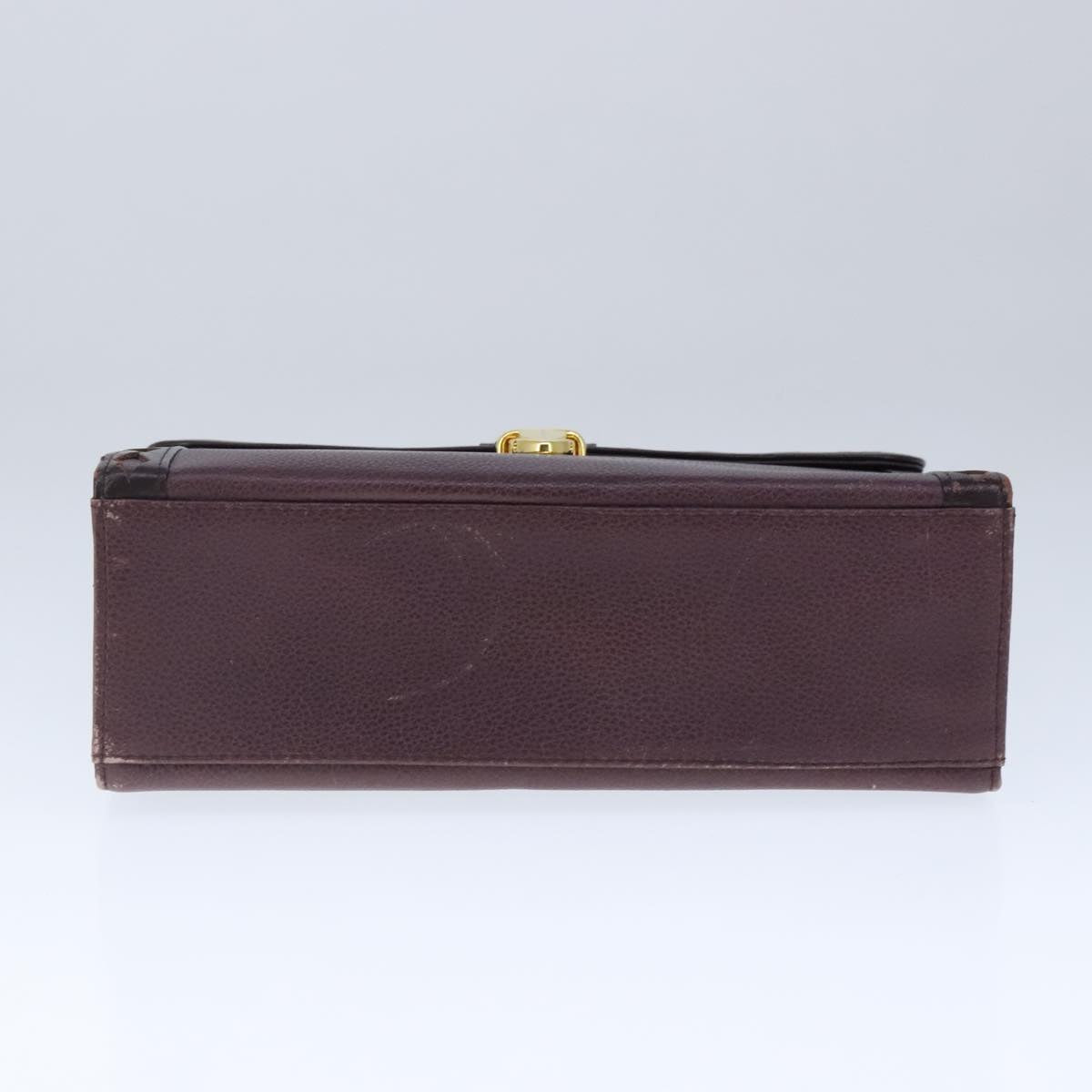 SAINT LAURENT Hand Bag Leather 2way Purple Gold Auth 102929