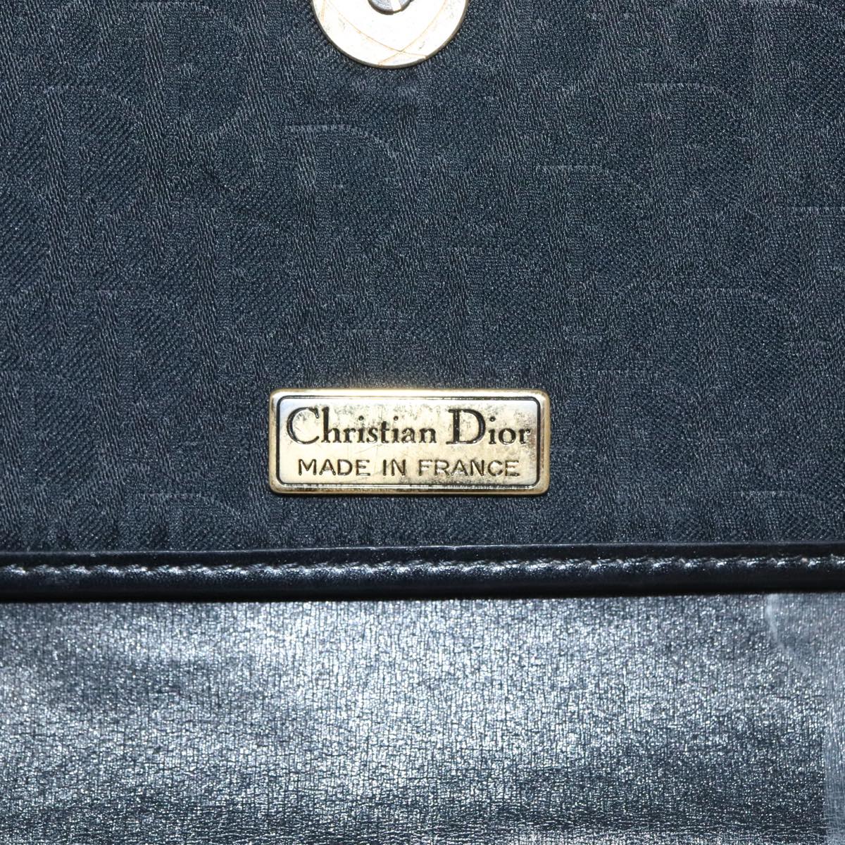 Christian Dior Trotter Canvas Shoulder Bag Black Auth 102985