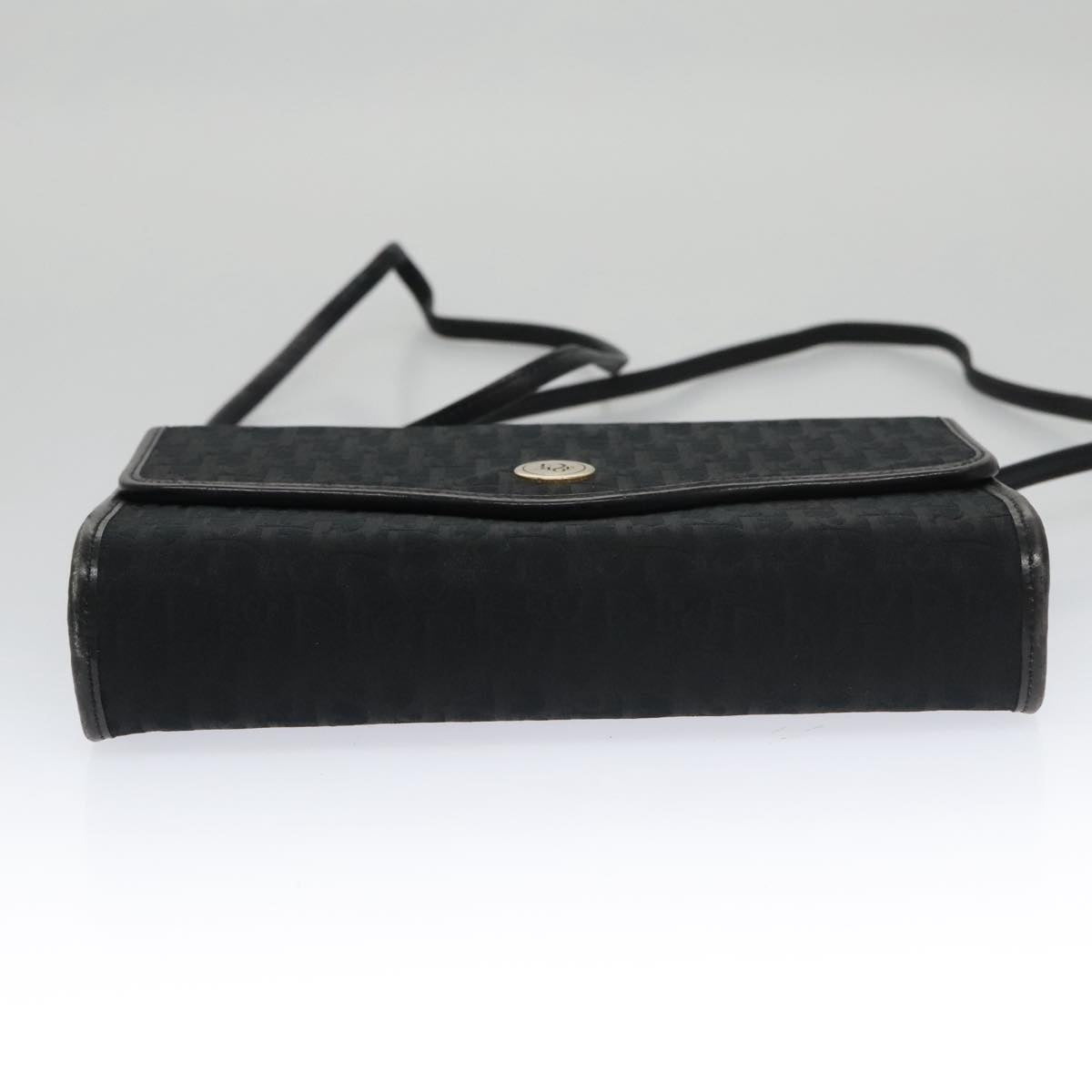 Christian Dior Trotter Canvas Shoulder Bag Black Auth 102985