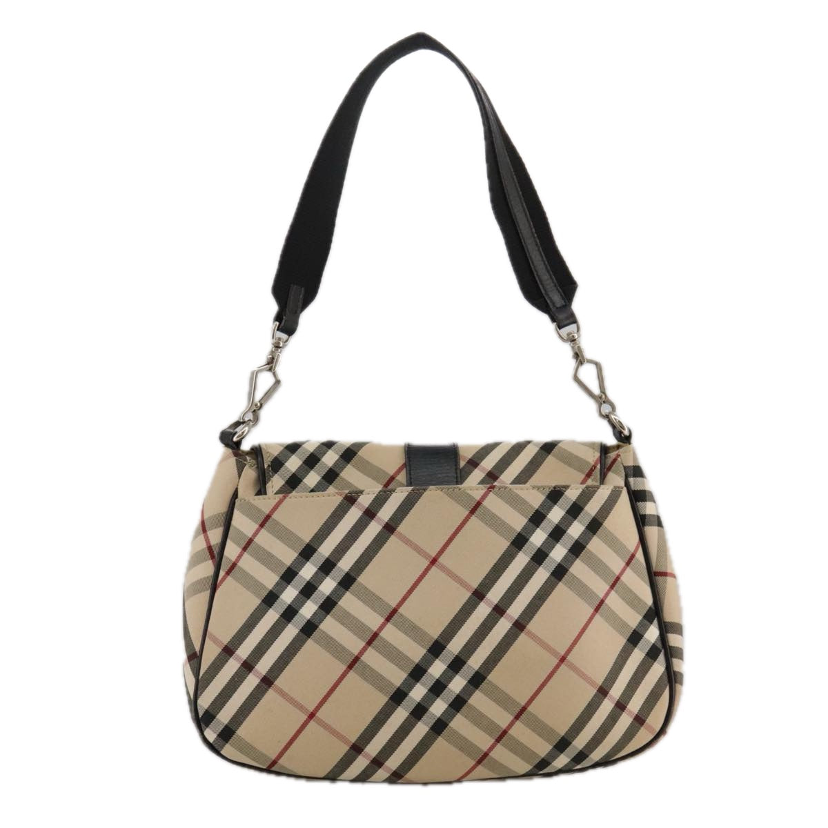 BURBERRY Nova Check Shoulder Bag Canvas Beige Auth 103027