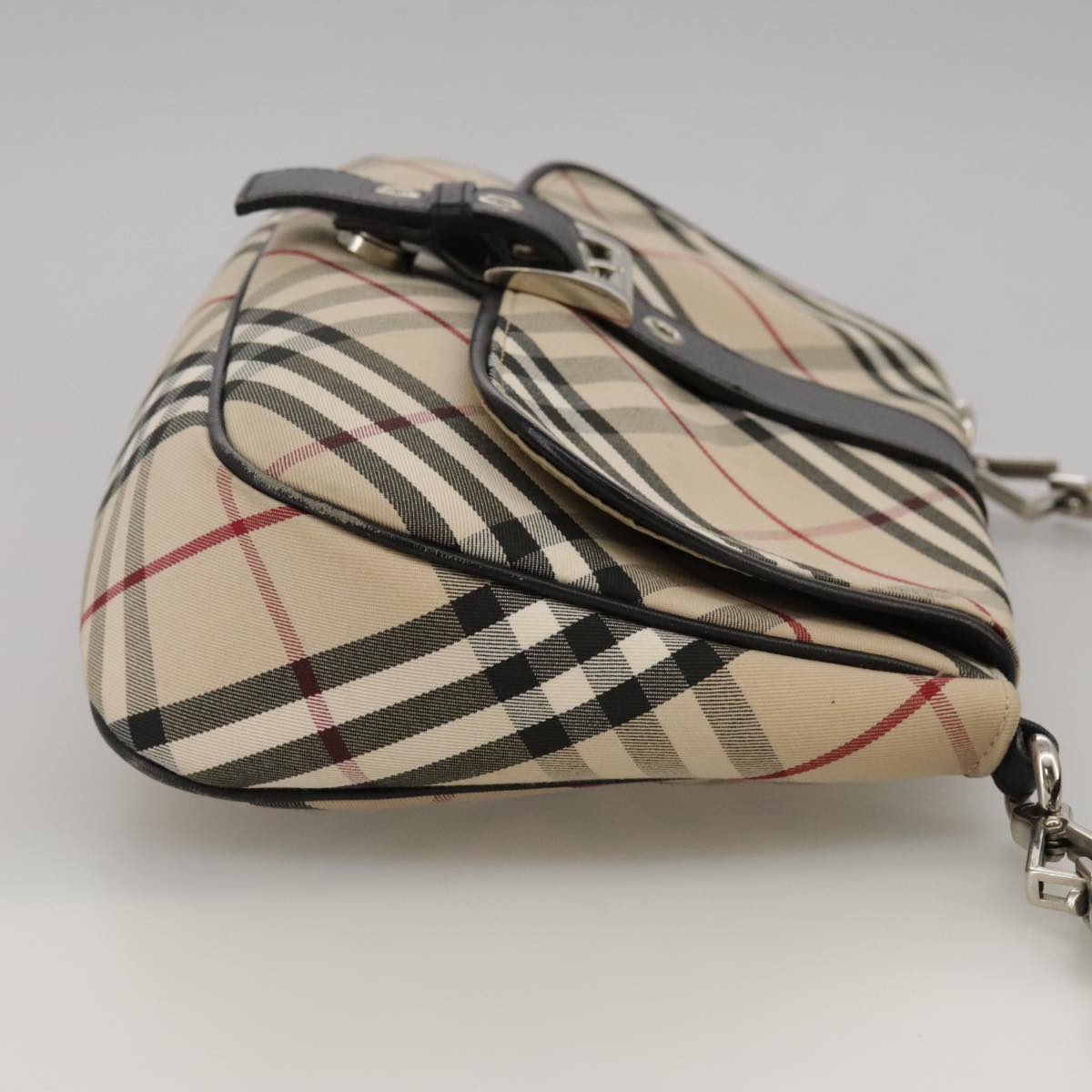 BURBERRY Nova Check Shoulder Bag Canvas Beige Auth 103027