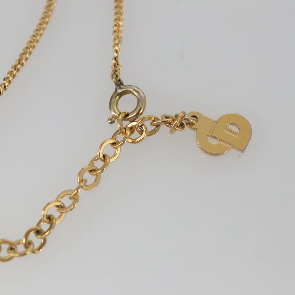 Christian Dior Necklace metal Gold Tone Auth 103063
