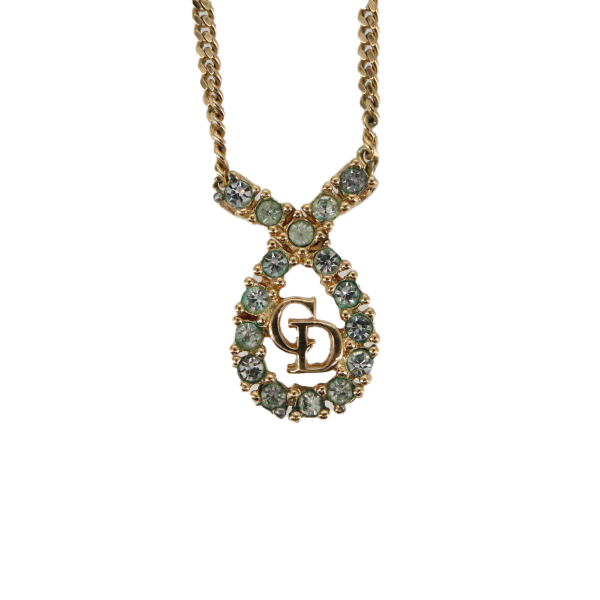 Christian Dior Necklace metal Gold Tone Auth 103063