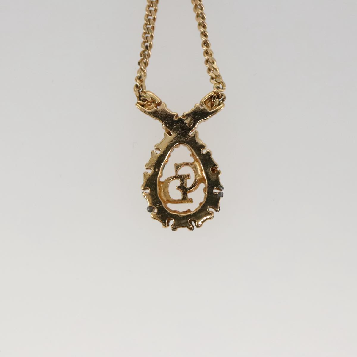 Christian Dior Necklace metal Gold Tone Auth 103063