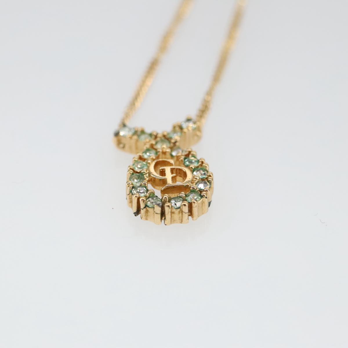 Christian Dior Necklace metal Gold Tone Auth 103063