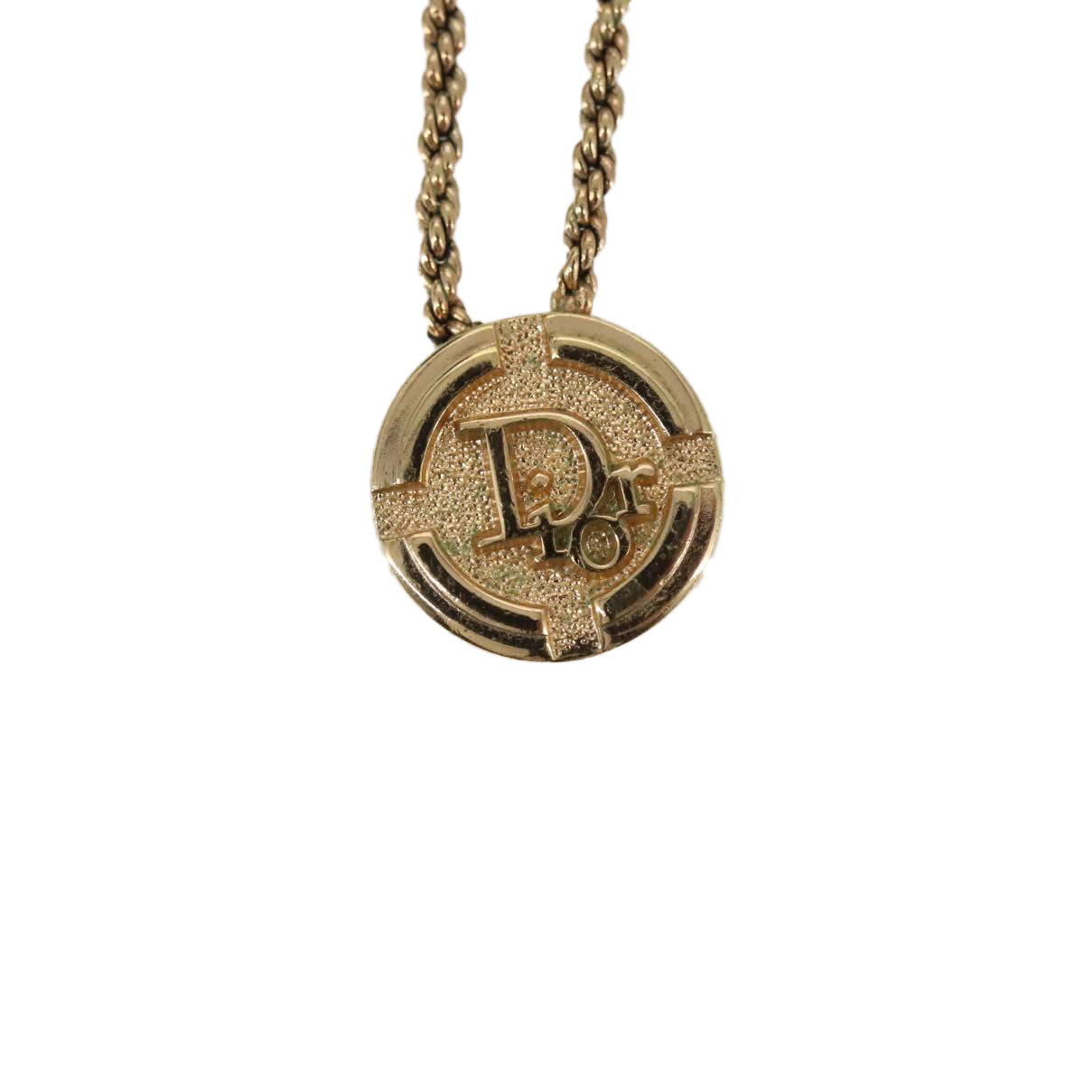 Christian Dior Necklace metal Gold Tone Auth 103071