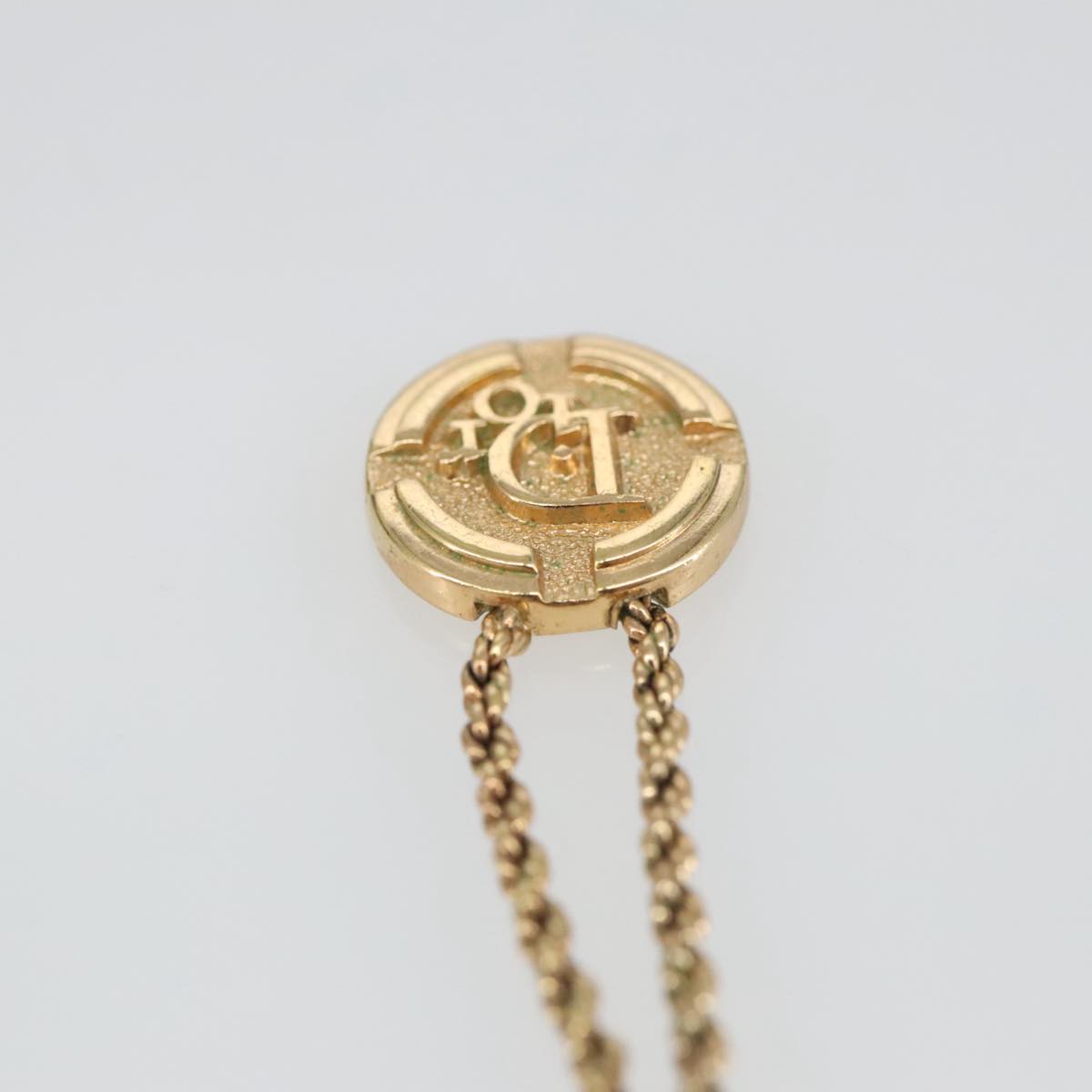 Christian Dior Necklace metal Gold Tone Auth 103071