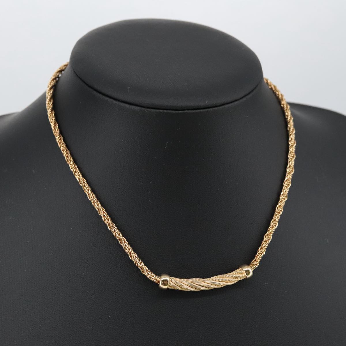 Christian Dior Necklace metal Gold Tone Auth 103074