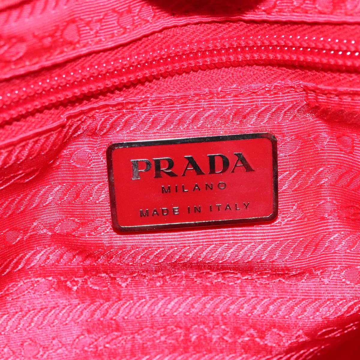 PRADA Backpack Nylon Red Silver Auth 103077