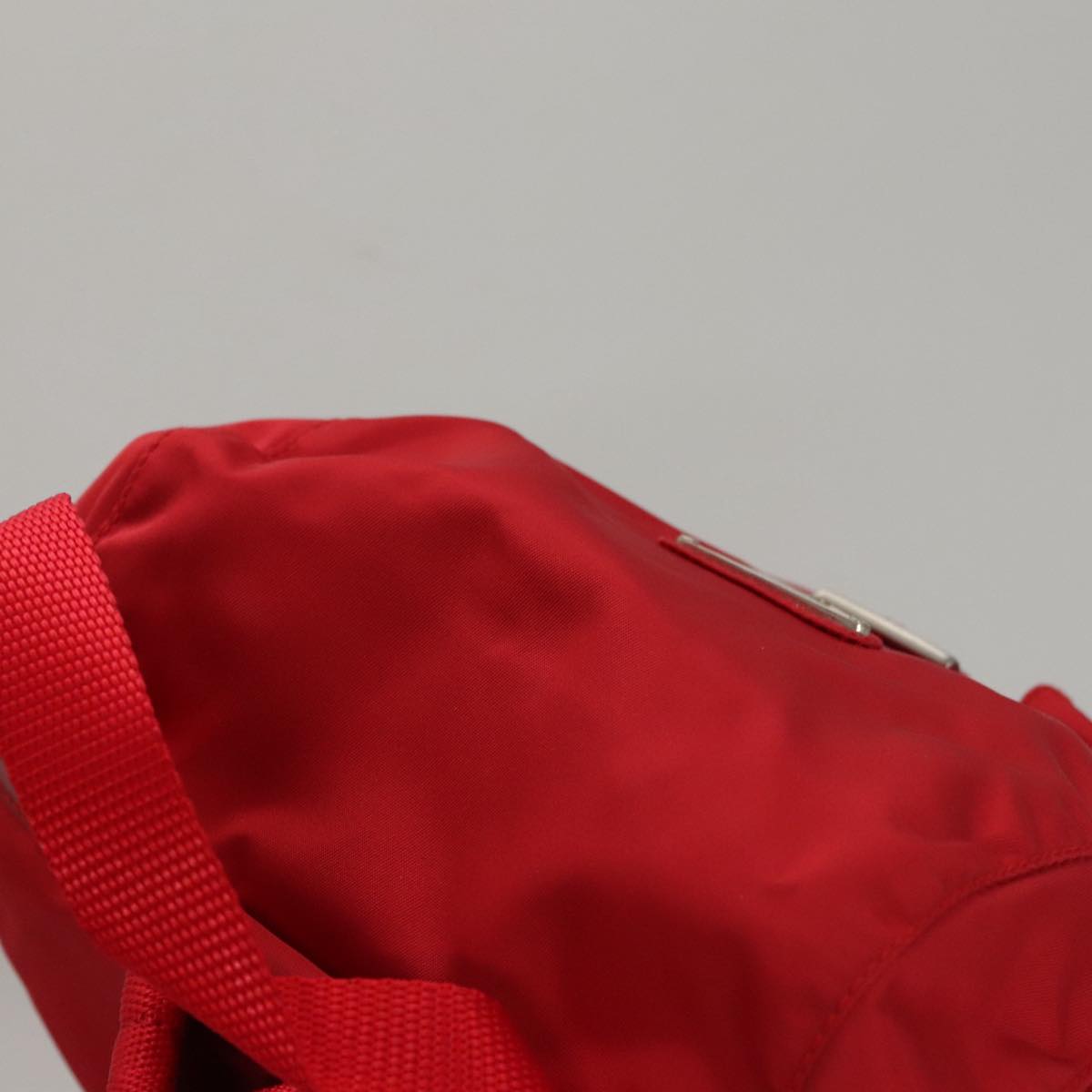 PRADA Backpack Nylon Red Silver Auth 103077