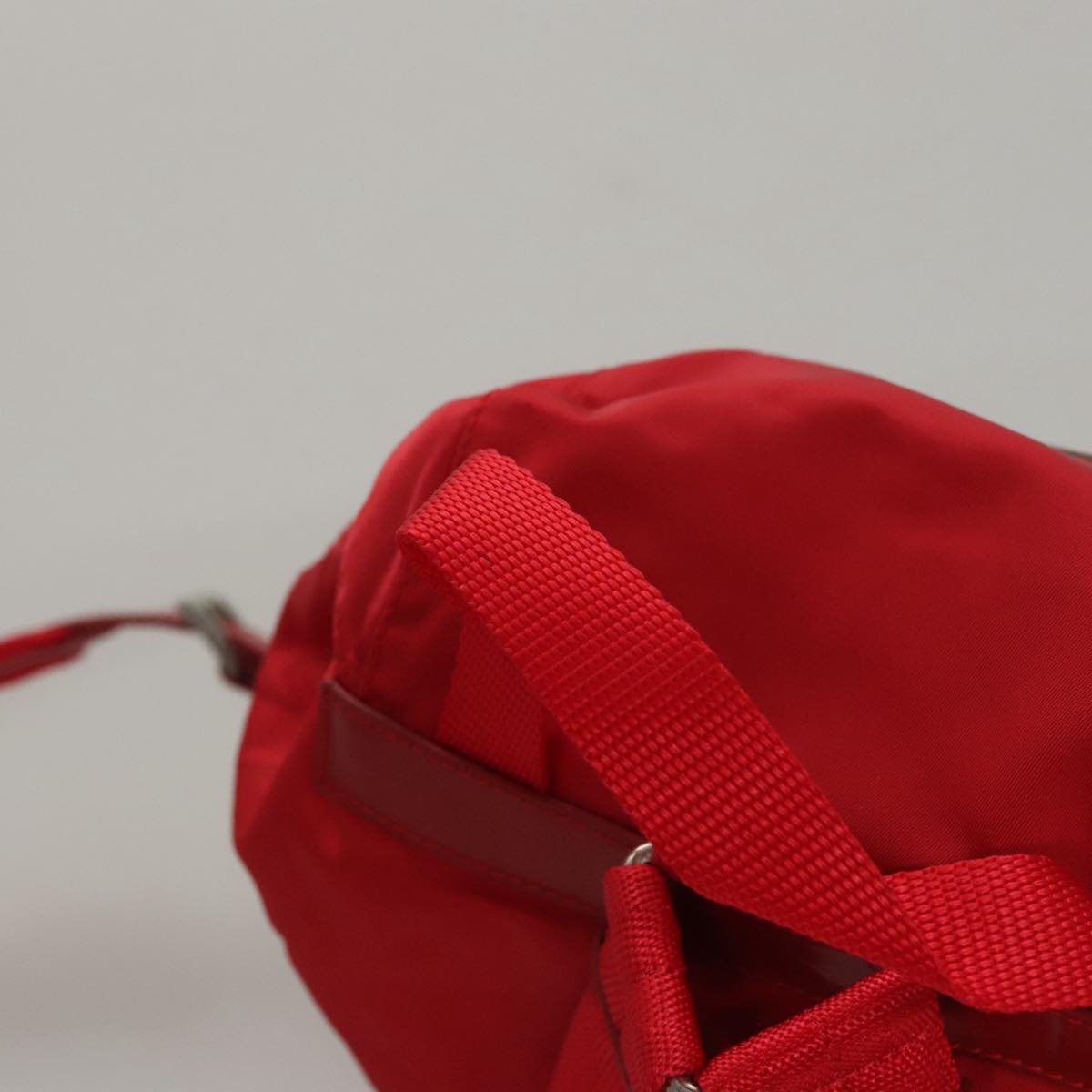 PRADA Backpack Nylon Red Silver Auth 103077