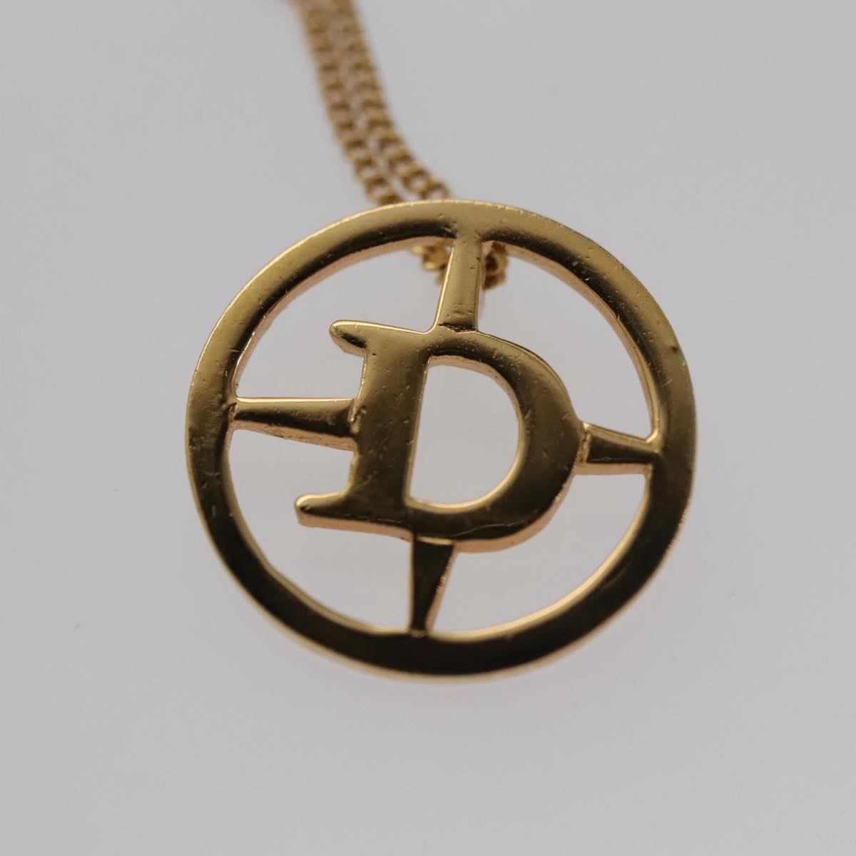 Christian Dior Necklace metal Gold Auth 103088