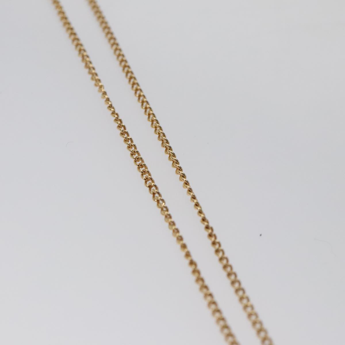 Christian Dior Logo Motif Necklace metal Gold Auth 103089