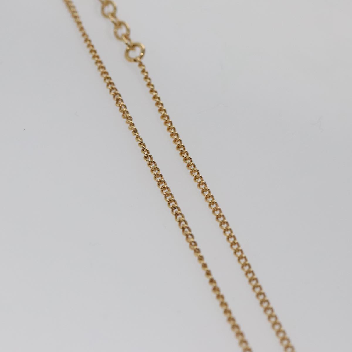 Christian Dior Logo Motif Necklace metal Gold Auth 103089