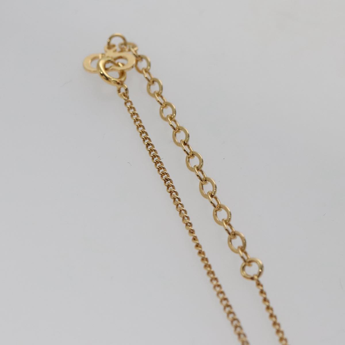 Christian Dior Logo Motif Necklace metal Gold Auth 103089