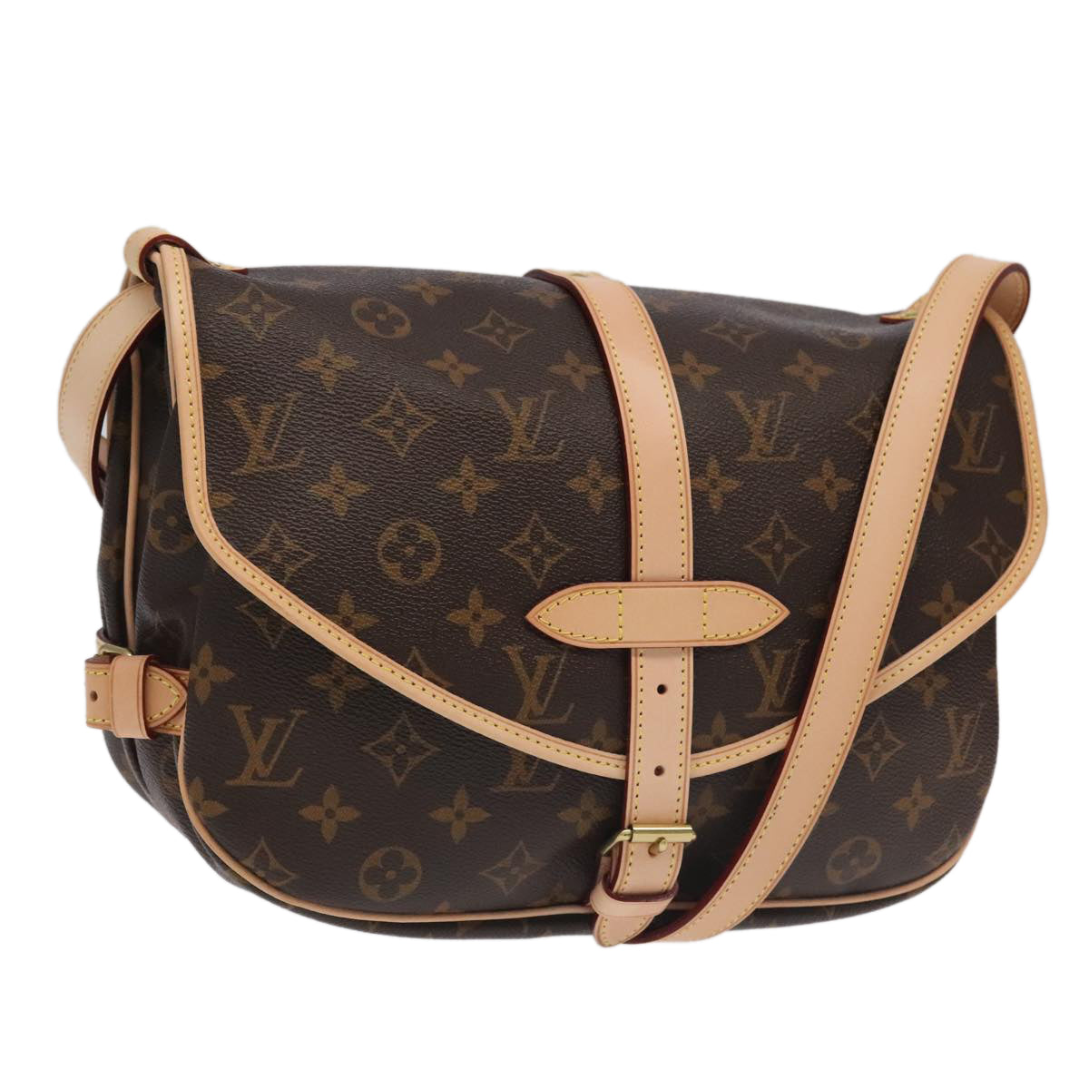 LOUIS VUITTON Monogram Saumur 30 Shoulder Bag M42256 LV Auth 103095S