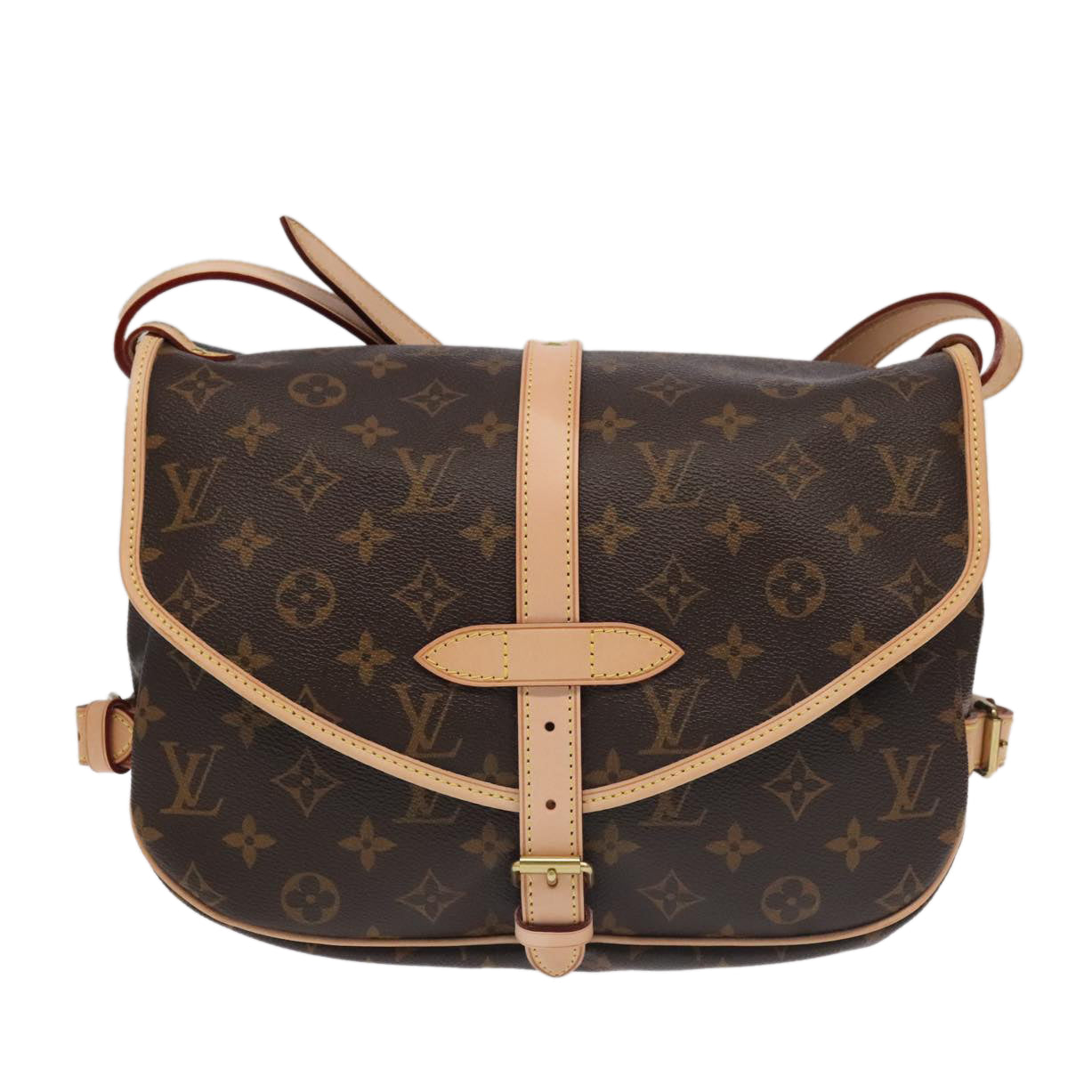 LOUIS VUITTON Monogram Saumur 30 Shoulder Bag M42256 LV Auth 103095S