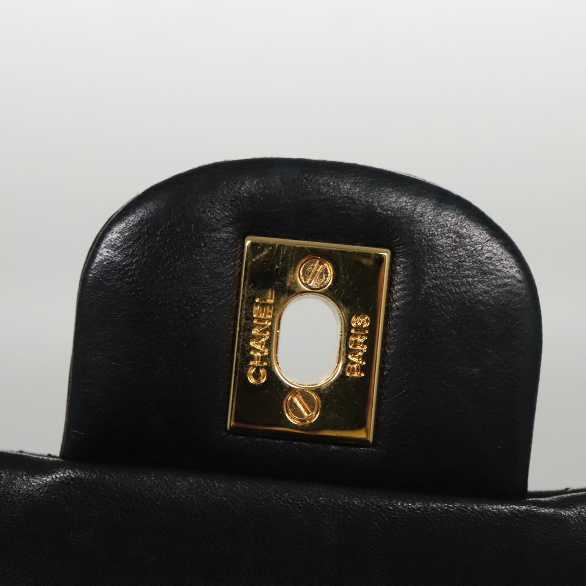 CHANEL Matelasse 25 Chain Valentine Limited Lamb Skin Black CC Auth 103226SAM