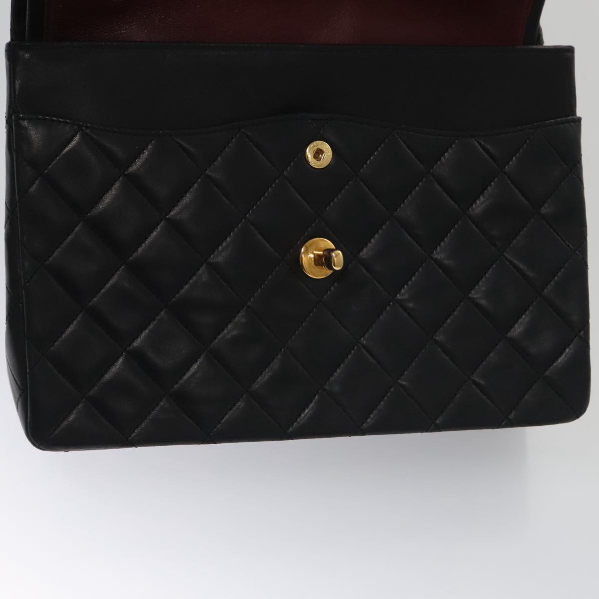 CHANEL Matelasse 25 Chain Valentine Limited Lamb Skin Black CC Auth 103226SAM