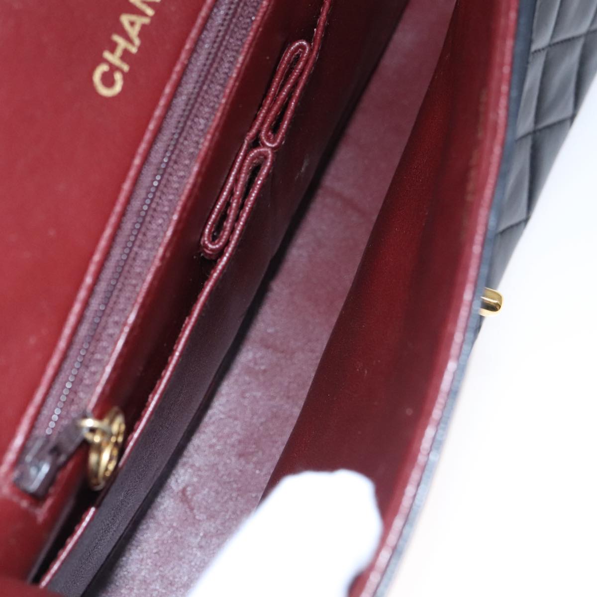 CHANEL Matelasse 25 Chain Valentine Limited Lamb Skin Black CC Auth 103226SAM