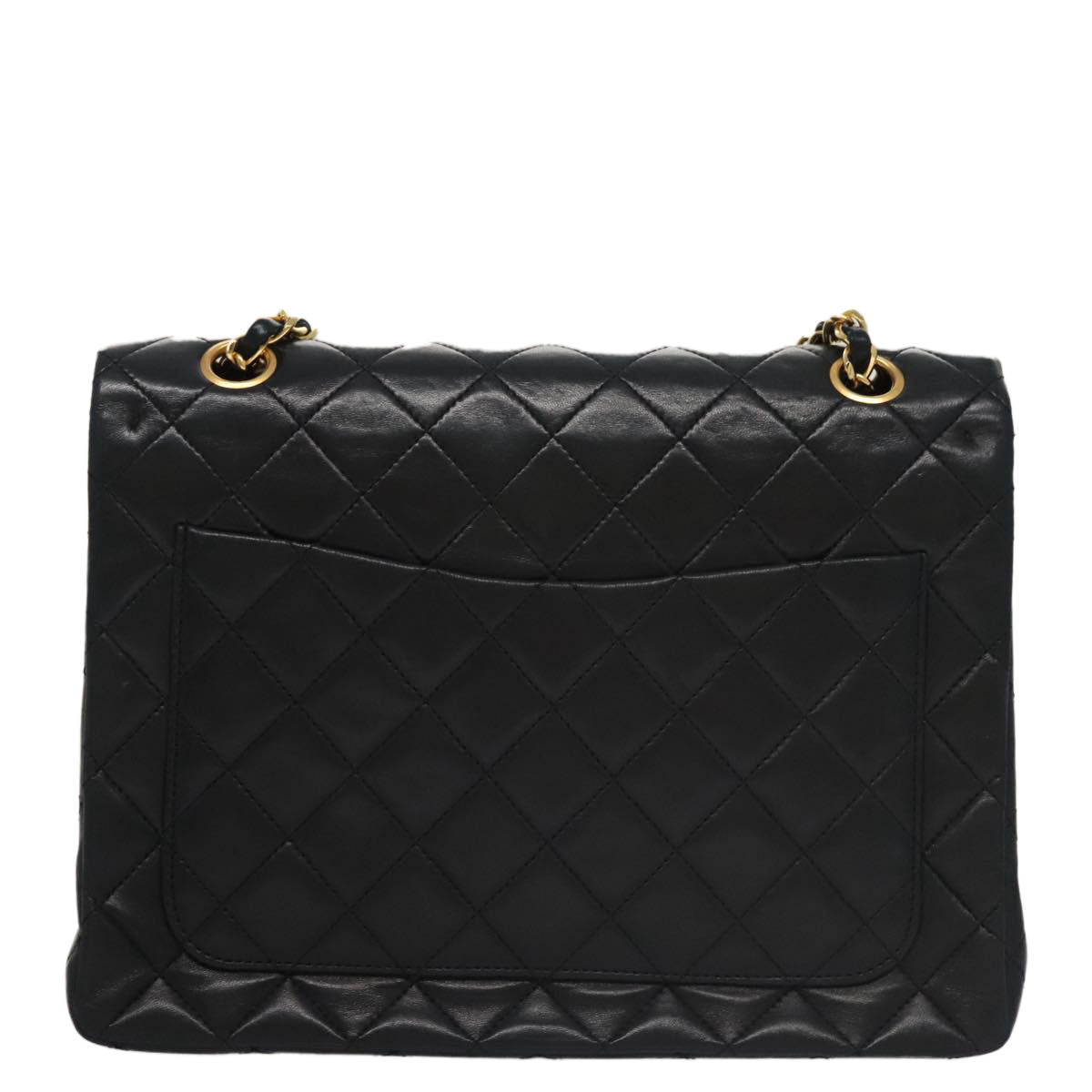 CHANEL Matelasse 25 Chain Valentine Limited Lamb Skin Black CC Auth 103226SAM