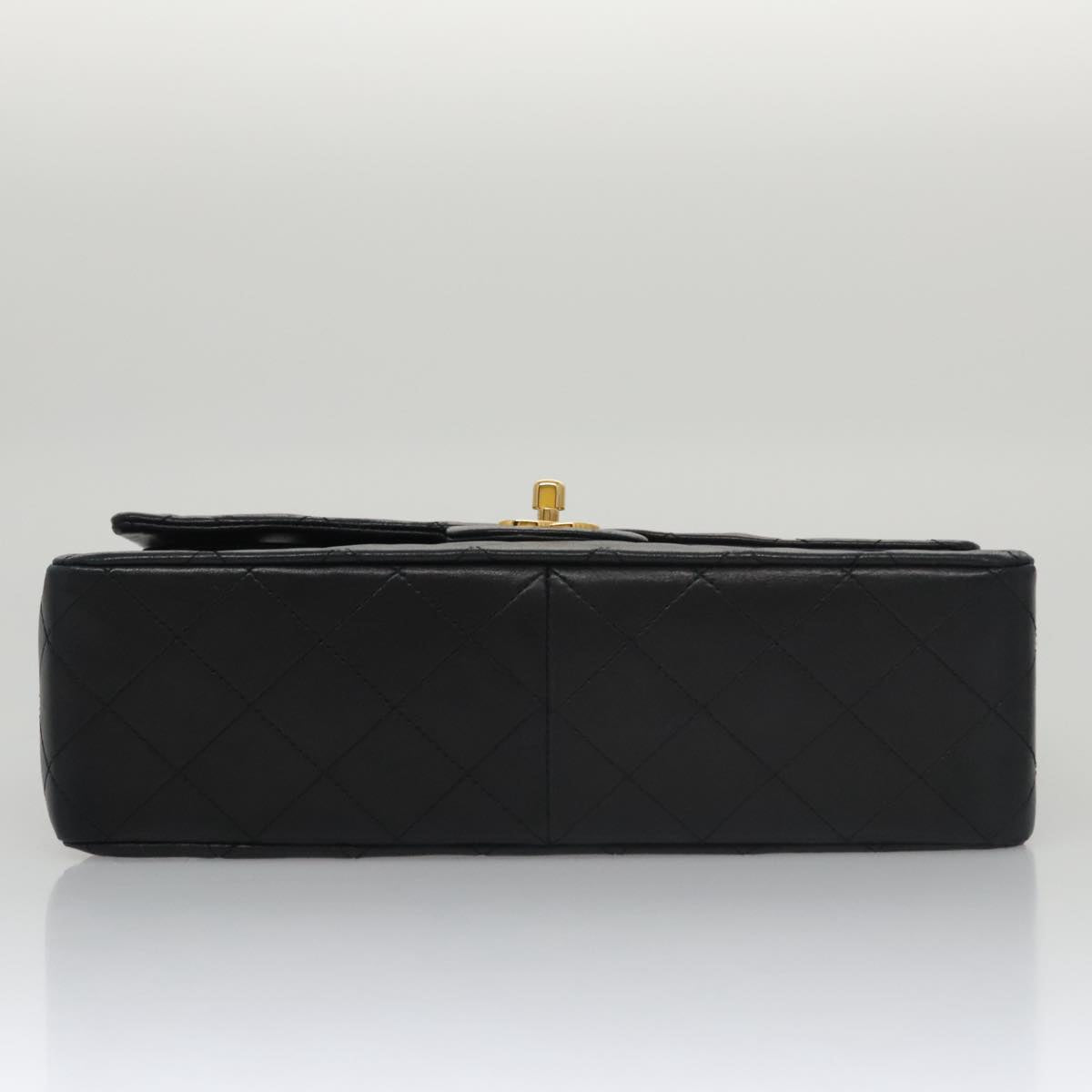 CHANEL Matelasse 25 Chain Valentine Limited Lamb Skin Black CC Auth 103226SAM