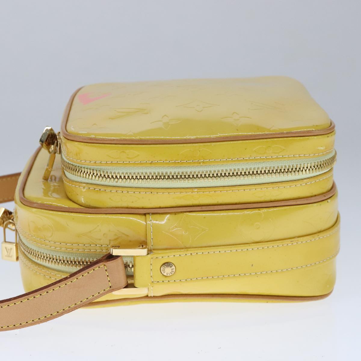 LOUIS VUITTON Monogram Vernis Wooster Shoulder Bag Yellow M91075 LV Auth 103247