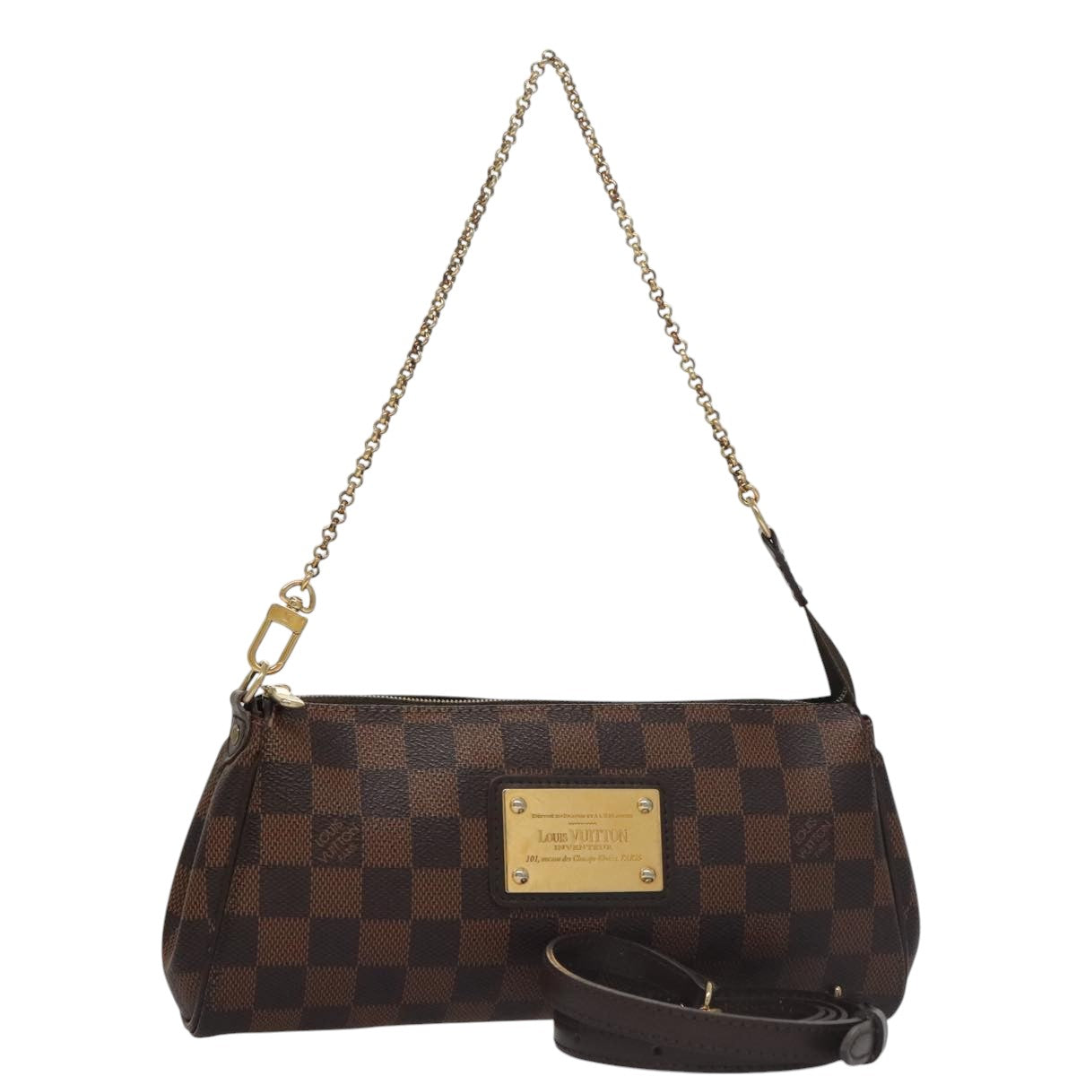 LOUIS VUITTON Damier Ebene Eva Shoulder Bag 2way N55213 LV Auth 103258