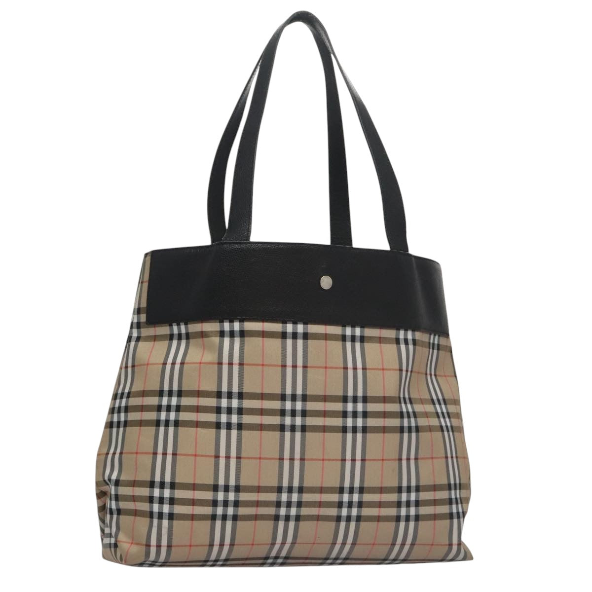 BURBERRY Nova Check Shoulder Bag Canvas Beige Auth 103265