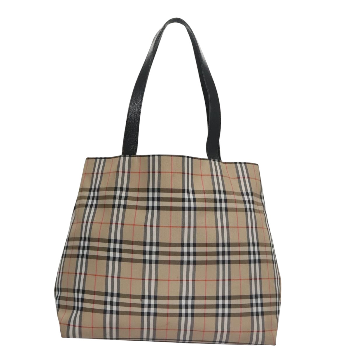 BURBERRY Nova Check Shoulder Bag Canvas Beige Auth 103265