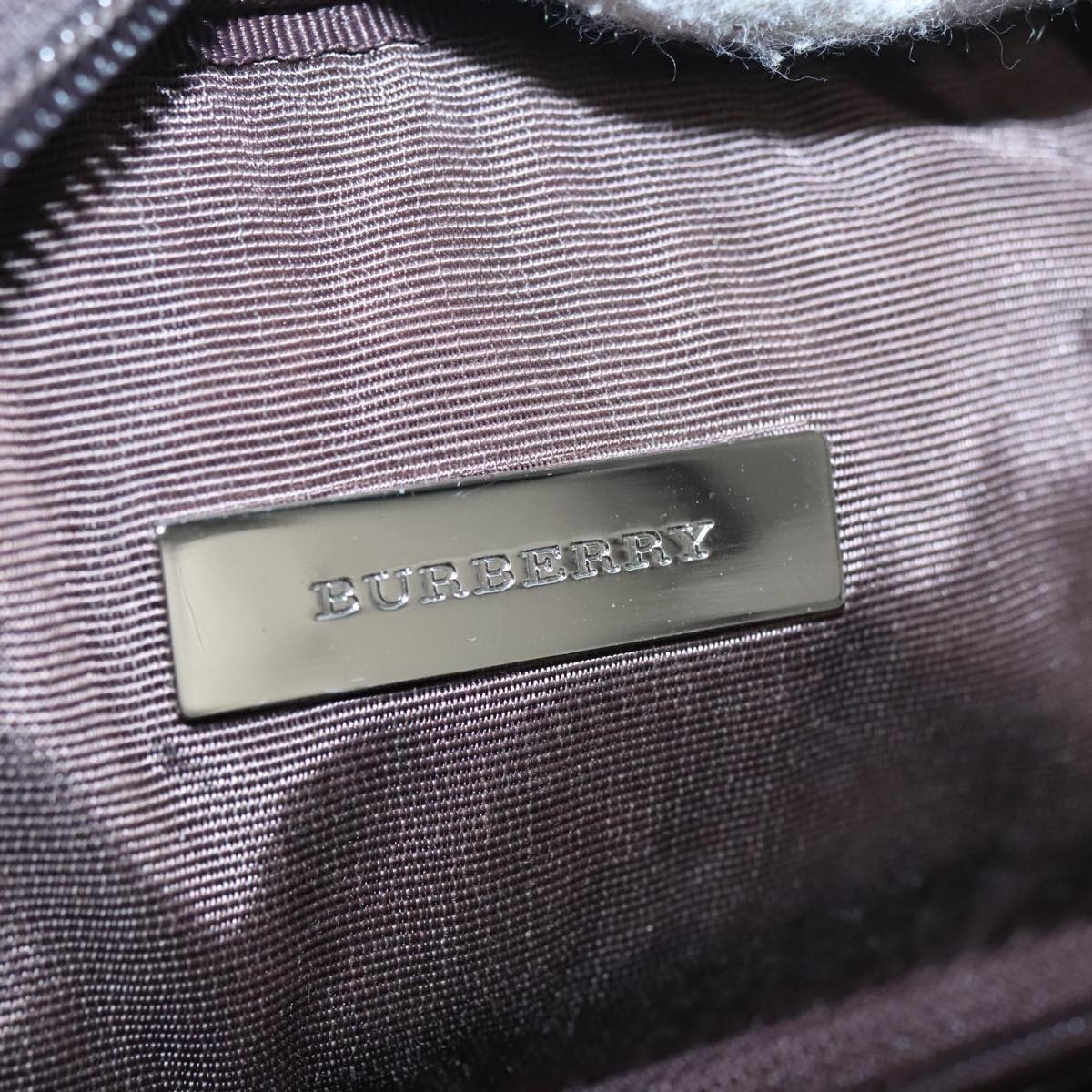 BURBERRY Nova Check Hand Bag Canvas Beige Auth 103267