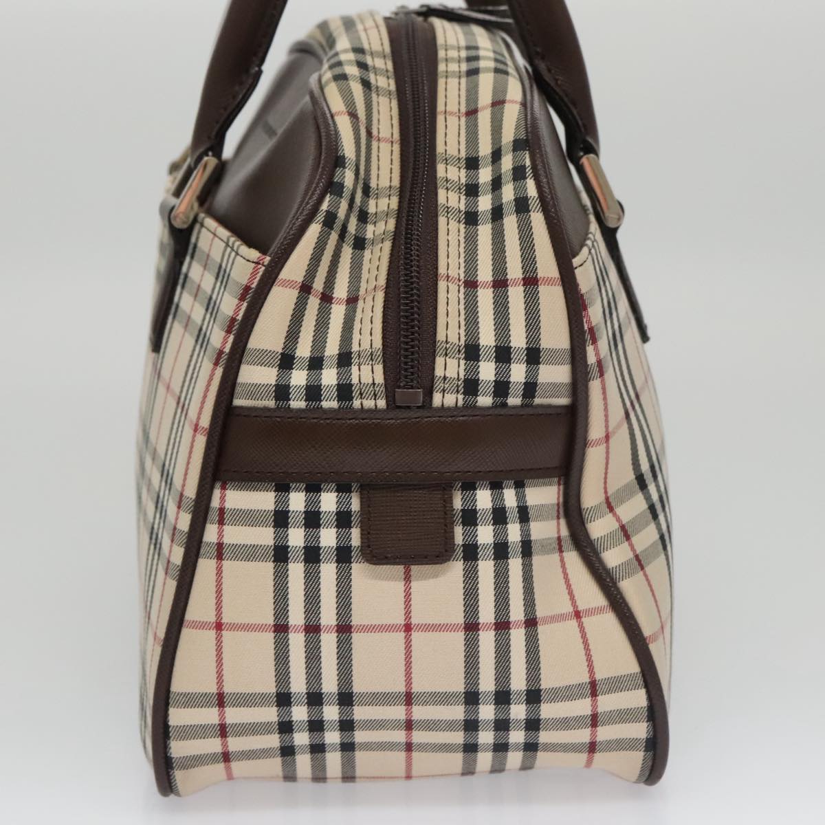 BURBERRY Nova Check Hand Bag Canvas Beige Auth 103267
