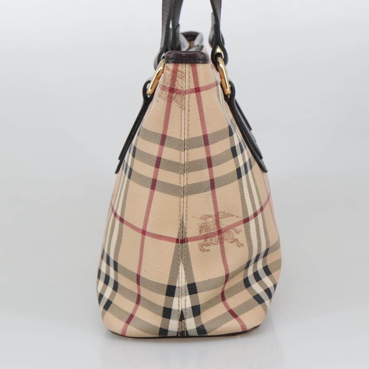 BURBERRY Nova Check Shoulder Bag PVC Beige Auth 103278