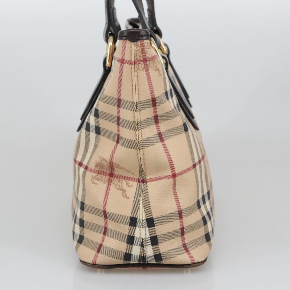 BURBERRY Nova Check Shoulder Bag PVC Beige Auth 103278