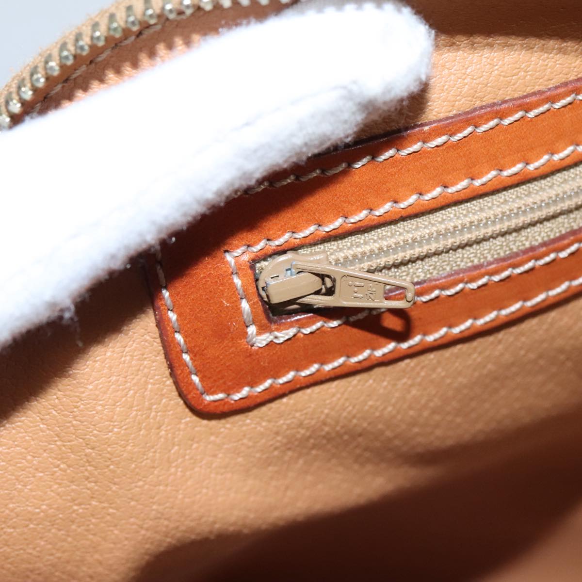 CELINE Macadam Canvas Hand Bag PVC Leather Brown Gold Auth 103291