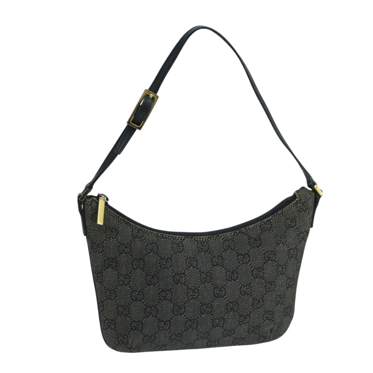 GUCCI GG Canvas Shoulder Bag Navy Gold 32160 Auth 103307