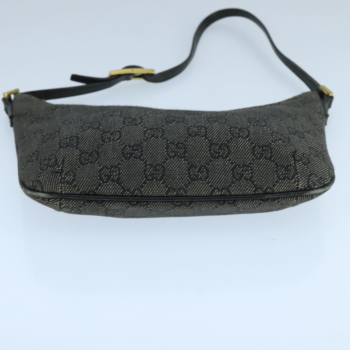 GUCCI GG Canvas Shoulder Bag Navy Gold 32160 Auth 103307